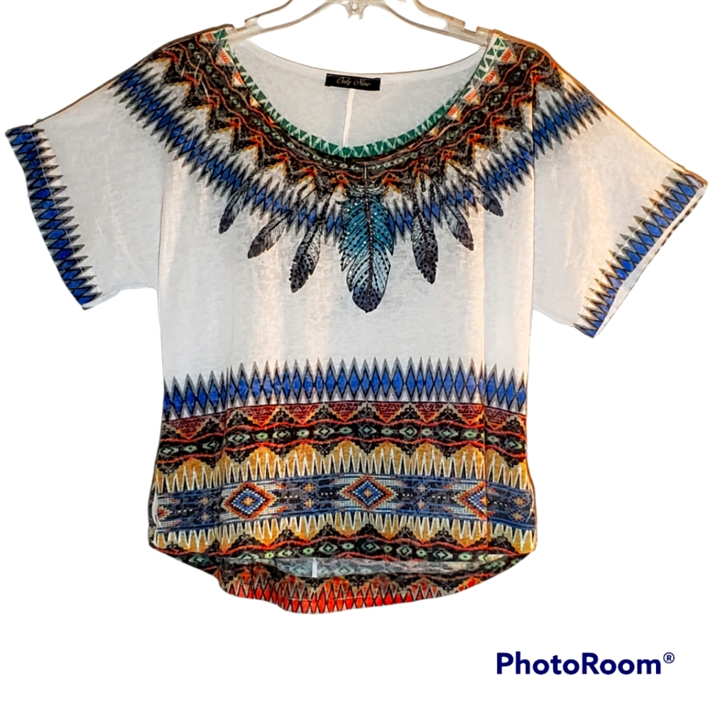Only Nine medium native American print crop top. 176